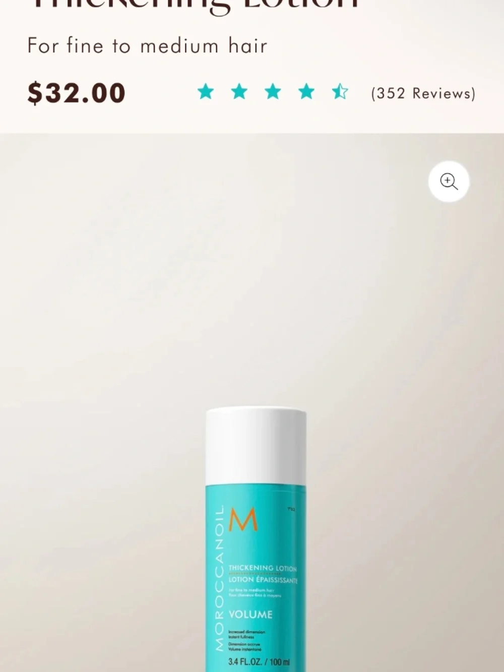 Moroccanoil Thickening Lotion for Fine to Medium Hair